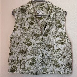 Rachel Zoe Safari Linen Sleeveless Blouse